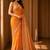 Orange woven design zari organza banarasi saree