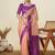 Peach ethnic motifs woven design zari maheshwari saree with unstitched blouse
