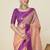 Peach ethnic motifs woven design zari maheshwari saree with unstitched blouse
