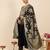 Black embroidered viscose rayon kurta trouser dupatta set