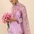 Lavender embroidered linen kurta trouser dupatta set