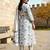 White printed pure cotton kurta trouser dupatta set