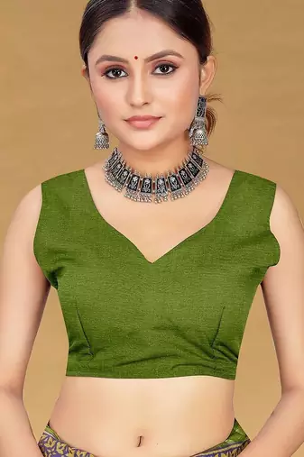 Green printed sarees & blouse piece