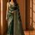 Green woven design zari organza banarasi saree