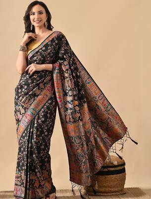 Black woven design paithani sarees 1