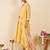 Yellow embroidered organza kurta trouser dupatta set