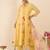 Yellow embroidered organza kurta trouser dupatta set