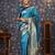 Turquoise ethnic motifs woven design zari banarasi saree