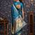Turquoise ethnic motifs woven design zari banarasi saree