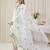 Off white embroidered pure cotton kurta trouser dupatta set