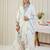 Off white embroidered pure cotton kurta trouser dupatta set