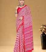 Pink printed sarees & blouse piece