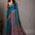 Teal woven design zari silk blend saree