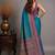 Teal woven design zari silk blend saree