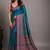 Teal woven design zari silk blend saree