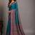 Teal woven design zari silk blend saree