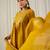 Yellow embroidered pure cotton kurta trouser dupatta set