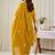 Yellow embroidered pure cotton kurta trouser dupatta set