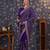 Violet embroidered pure georgette saree