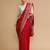 Red woven design banarasi saree with unstitched blouse