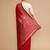 Red woven design banarasi saree with unstitched blouse