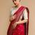 Red woven design banarasi saree with unstitched blouse