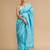Blue woven design banarasi saree with unstitched blouse