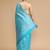 Blue woven design banarasi saree with unstitched blouse