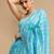 Blue woven design banarasi saree with unstitched blouse