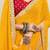 Yellow bandhani printed & embroidered saree with matching blouse piece