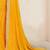 Yellow bandhani printed & embroidered saree with matching blouse piece