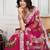 Pink embroidered work saree with blouse piece
