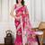 Pink embroidered work saree with blouse piece