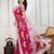 Pink embroidered work saree with blouse piece