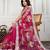 Pink embroidered work saree with blouse piece