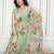 Olive embroidered work saree with blouse piece