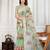 Olive embroidered work saree with blouse piece
