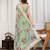 Olive embroidered work saree with blouse piece