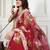 Red embroidered work saree with blouse piece