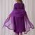 Purple embroidered liva kurta trouser dupatta set