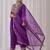 Purple embroidered liva kurta trouser dupatta set