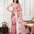 Mauve embroidered work saree with blouse piece
