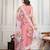 Mauve embroidered work saree with blouse piece