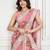 Mauve embroidered work saree with blouse piece