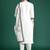 White printed linen kurta trouser dupatta set