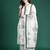 White printed linen kurta trouser dupatta set