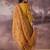 Mustard embroidered silk blend kurta trouser dupatta set