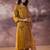 Mustard embroidered silk blend kurta trouser dupatta set