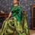 Green ethnic motif woven deisgn zari banarasi saree