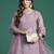 Pink embroidered silk blend kurta trouser dupatta set